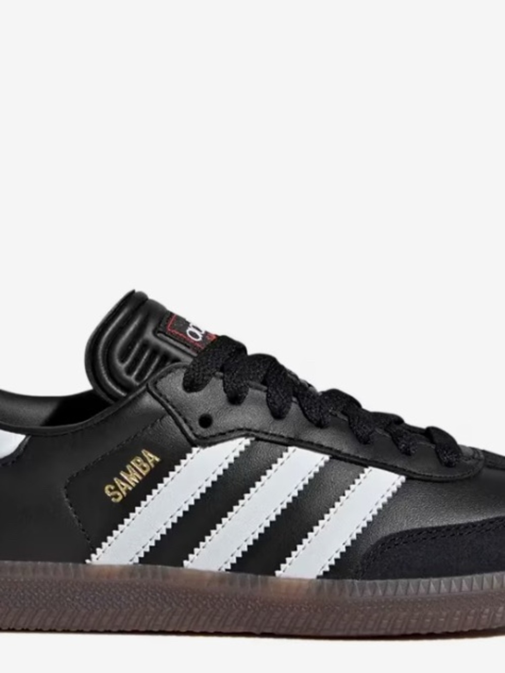 adidas Samba Shoe in Black with White Stripes